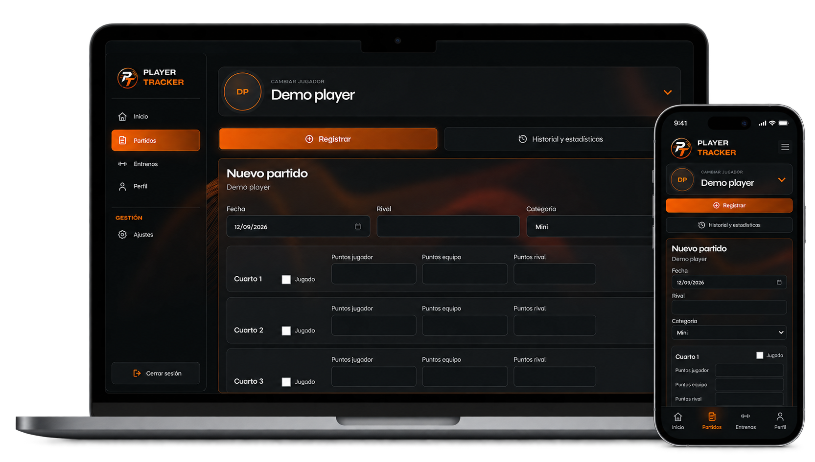 Player Tracker dashboard
